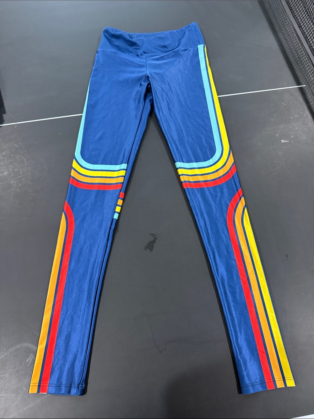 Blue Retro Stripe Leggings